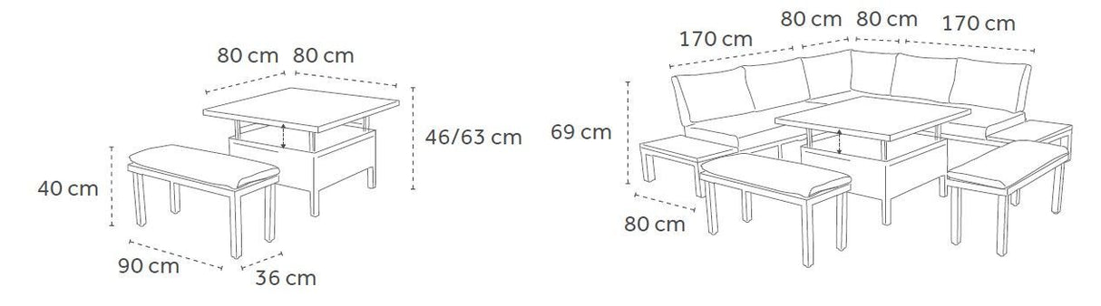 Creador Lounge-Set Berlin 4-teilig Kaffee-Set Aluminium PVC-beschichtetes Polyestergewebe Abnehmbare Kissen Spunpoly 240 g Outdoor-Möbel Gartenmöbel Luxuriöses Ambiente Dachterrasse Stadtbalkon 2-Sitzer Sofa Sessel Lounge Tisch Anthracite Stabile Aluminium-Konstruktion Wetterfeste Polster Holzarmlehnen UV-beständig Pflegeleicht Witterungsbeständig Lichtecht Gemütlichkeit Langlebigkeit Sommer Exklusives Design