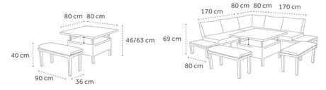 Creador Lounge-Set Berlin 4-teilig Kaffee-Set Aluminium PVC-beschichtetes Polyestergewebe Abnehmbare Kissen Spunpoly 240 g Outdoor-Möbel Gartenmöbel Luxuriöses Ambiente Dachterrasse Stadtbalkon 2-Sitzer Sofa Sessel Lounge Tisch Anthracite Stabile Aluminium-Konstruktion Wetterfeste Polster Holzarmlehnen UV-beständig Pflegeleicht Witterungsbeständig Lichtecht Gemütlichkeit Langlebigkeit Sommer Exklusives Design