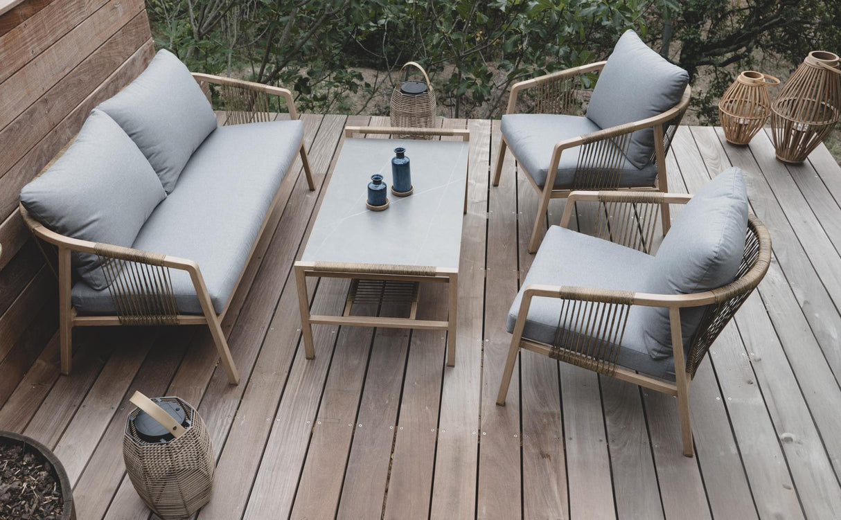 Ambiente Foto creador Kanto Gartenlounge-Set 4-teilig aus Aluminium mit Fairstone-Tisch