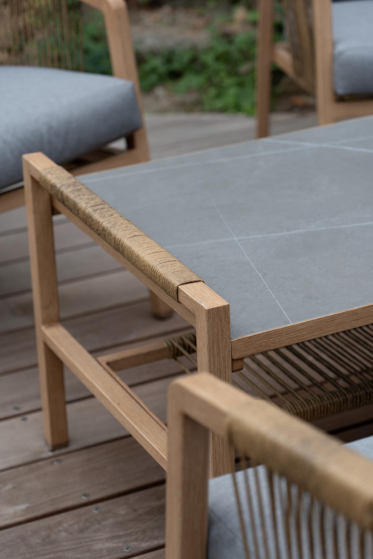 Tisch Details creador Kanto Gartenlounge-Set 4-teilig aus Aluminium mit Fairstone-Tisch