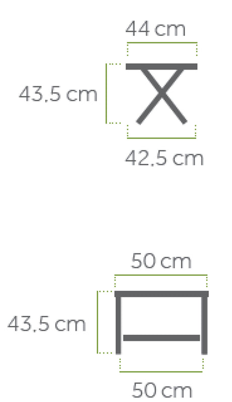 Maße Kedline Klapp-Hocker