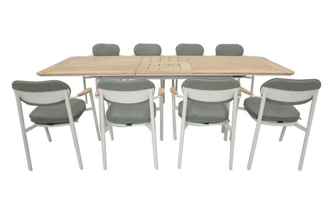 Royal Garden Kemo Gartentisch Set ausziehbar 216/276 cm mit 8 Stapelstühlen