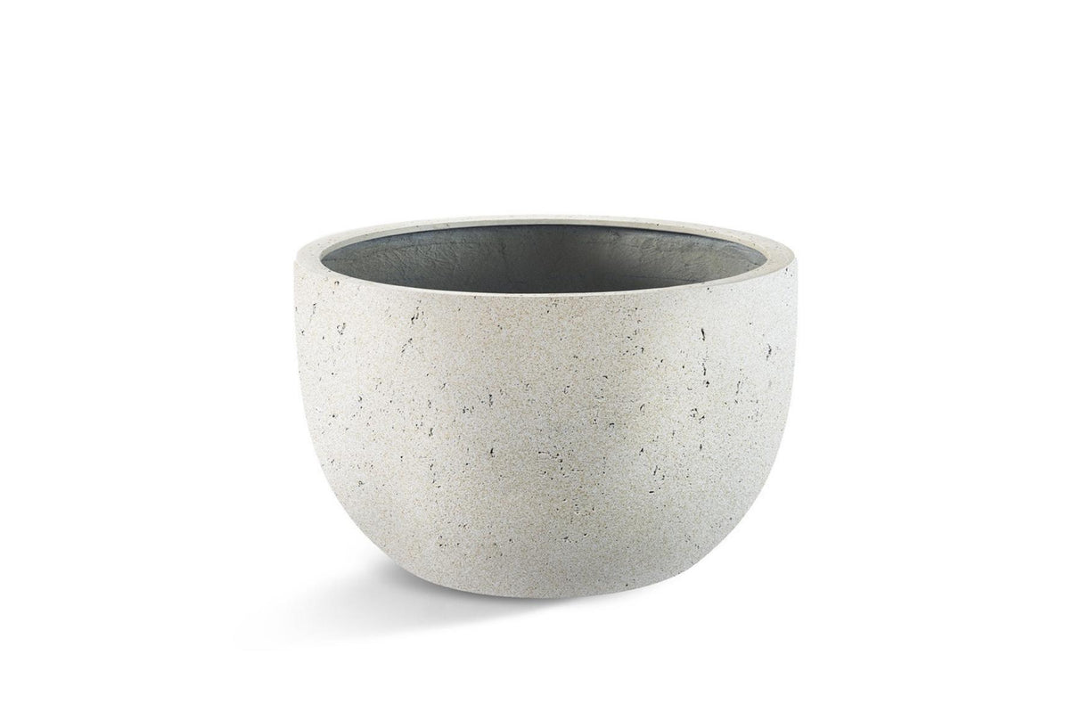 Luca Lifestyle Grigio New Ei-Form niedrig Pflanzentopf Antik Weiß