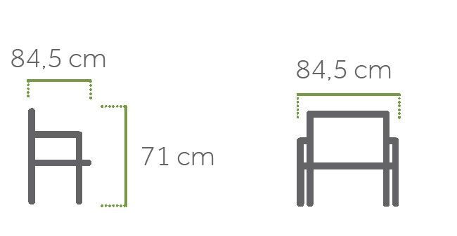 MWH Prado Lounge-Sessel, Maße L84,5 x B84 x H71 cm, Aluminium, Textilene, Iron Grey, Details in Holzoptik, Komfort, Stil, Funktionalität, Tragkraft bis 120 kg, Robustheit, Leichtigkeit, Vielseitigkeit, Extra dicke Kissen, Reißfest, UV-beständig, Einladende Entspannung, Modernes Design, Zeitlos, Terrasse, Balkon, Garten, Strapazierfähigkeit, Eleganz, Gemütlichkeit, Prado Lounge-Gruppe