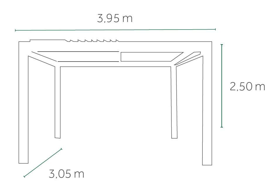 Maße MWH Abierto Cabrio Pergola