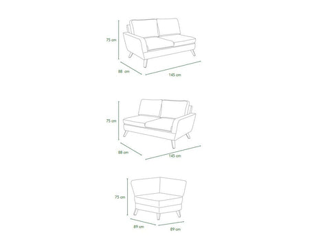 3-teiliges Ecksofa-Set, Royal Riviera Serie, Zeitloses Design, Hochwertiges Kunststoffgeflecht, Wetterfest, UV-resistent, Langlebig, Outdoor-Komfort, Wetterbeständig, Vielseitig, Lichteche Farben, Größe: 88,5 cm x 93 cm x 75 cm