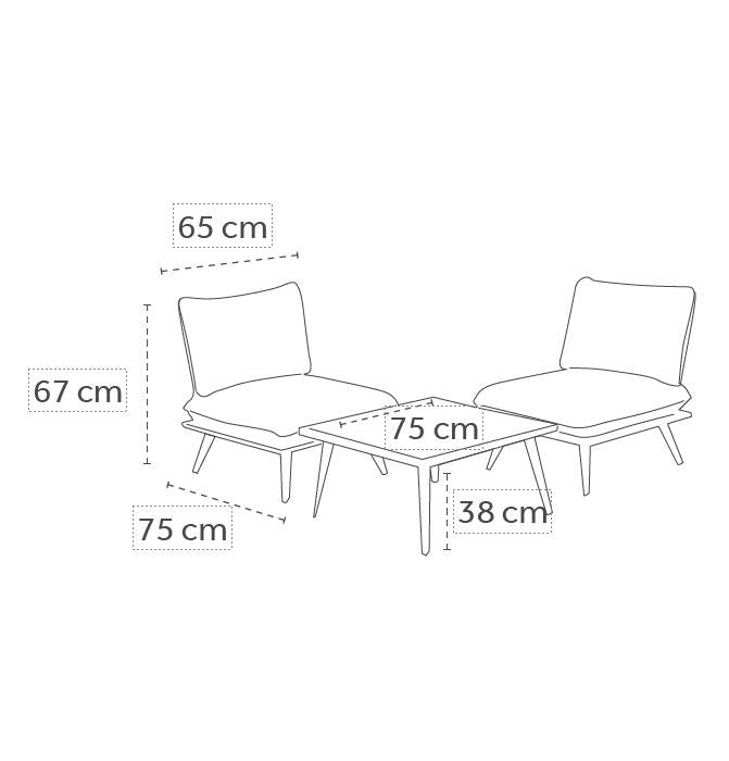 Creador Antao S Lounge-Set Balkonmöbel Outdoor Lounge Wetterfest UV-beständig Robust Holzplatte Aluminium Teakholz Komfortable Kissen Stilvolles Design Gartenmöbel-Set Anthracite Light Grey Teak Look