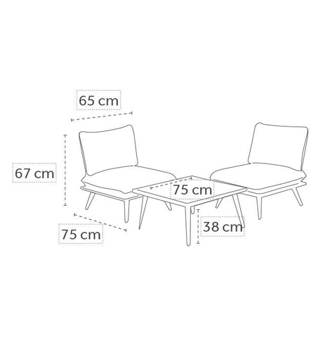 Creador Antao S Lounge-Set Balkonmöbel Outdoor Lounge Wetterfest UV-beständig Robust Holzplatte Aluminium Teakholz Komfortable Kissen Stilvolles Design Gartenmöbel-Set Anthracite Light Grey Teak Look