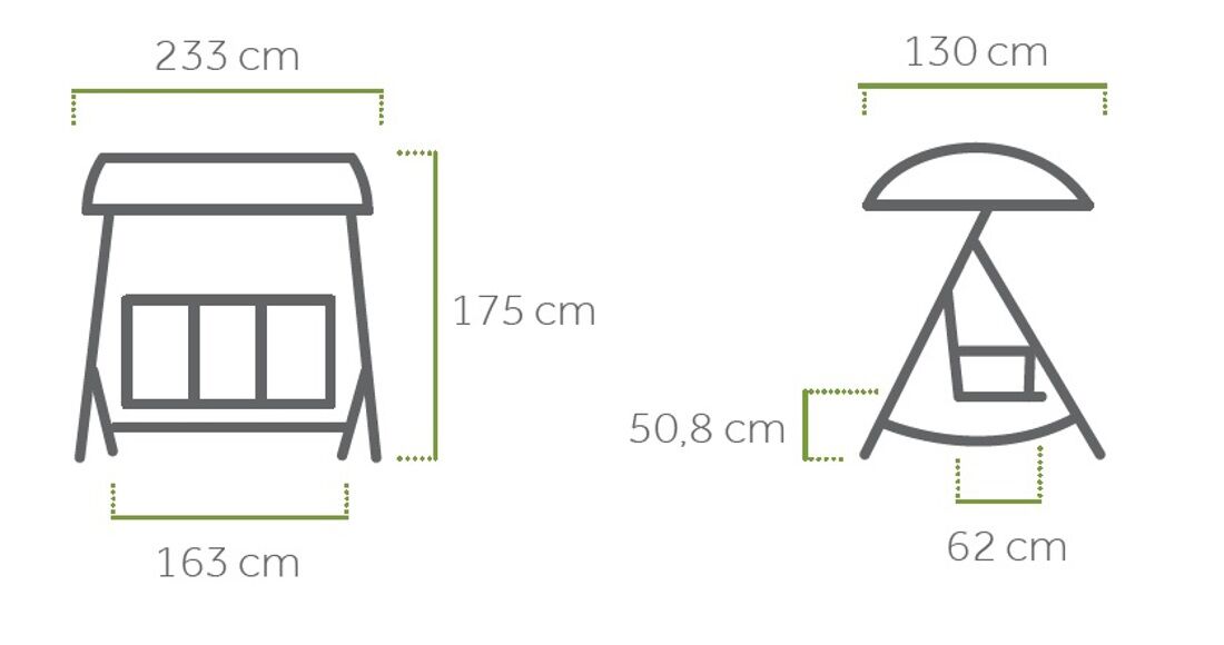 Maße Crossado Hollywoodschaukel