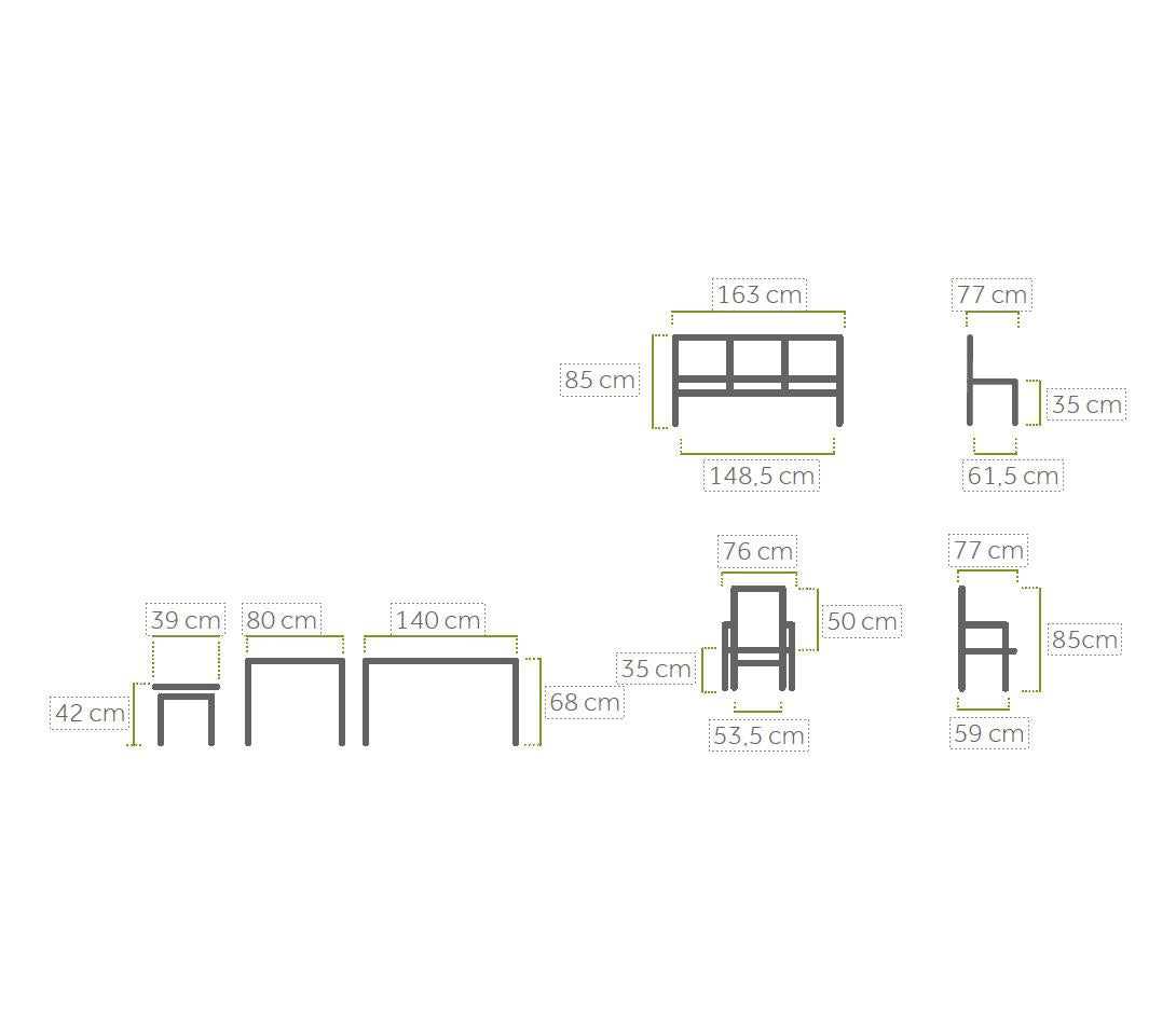 Lodrino Gartenmöbel, Geflechtmöbel-Set, Polyrattan, wetterbeständig, Outdoor-Polster, 3-Sitzer-Sofa, Sessel, Hocker, Tisch, entspannte Stunden im Freien