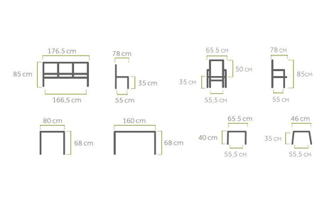 Low-Dining Set, Atlantico Lounge-Set, Gartenmöbel, Aluminium Ecklounge, Vielseitiges Outdoor-Set, Wetterfeste Polster, Bequemer Sitzkomfort, Lounge-Charakter, Entspannen im Garten, Geselliges Beisammensitzen, Praktische Wohnlichkeit, Armlehnen, Abnehmbare Bezüge, 3er Sofa, Lounge-Tisch, Hocker als Sitzgelegenheit, Stabiler Aluminiumrahmen, Pflegeleicht, Matt Grau, Wohlfühl-Oase, Stilvolles Dining, Optimal abgestimmte Sitz- und Tischhöhe, Max. Belastbarkeit 120 kg, 100% Polyester Polster