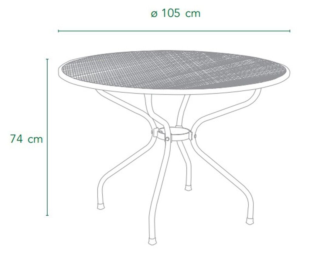 Maße Royal Garden Royal Verso runder Streckmetall-Gartentisch