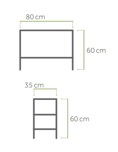 Maße MWH Universal Beistelltisch