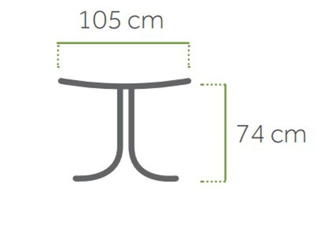 MWH, Universal, runder Tisch, 105 cm, Streckmetall, wetterbeständig, Elotherm-Beschichtung, klassisch, geschwungen, langlebig, stabil, Gartentisch, modern, Design, Pflegeleicht, Herstellergarantie