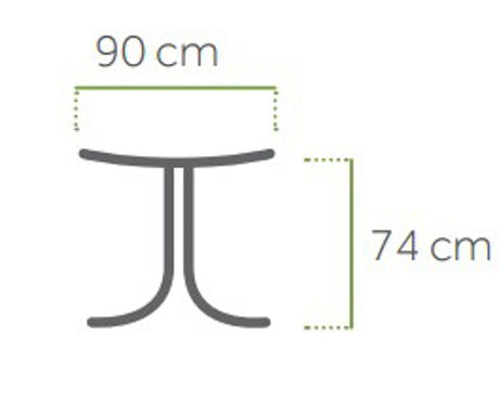 MWH, Universal, runder Tisch, 90 cm, Streckmetall, wetterbeständig, Elotherm-Beschichtung, klassisch, geschwungen, langlebig, stabil, Gartentisch, modern, Design, Pflegeleicht, Herstellergarantie