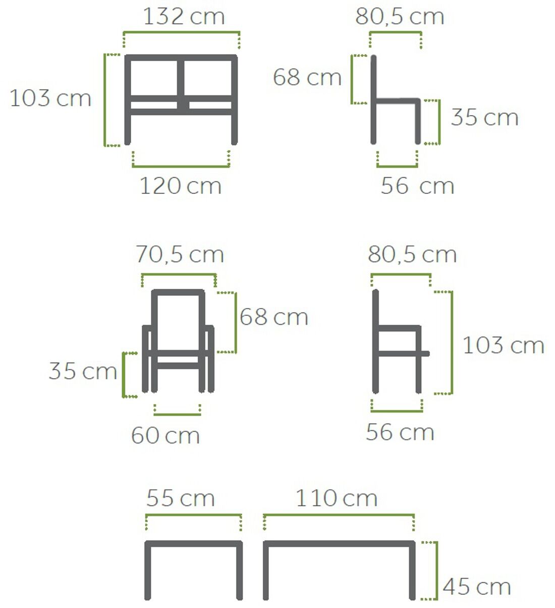 Verando Lounge-Set, Outdoor-Möbel, strapazierfähiges Kunstgeflecht, witterungsbeständig, stufenlos verstellbare Rückenlehne, Aluminiumgestell, Kunststoffgeflecht, aufliegende Strukturglasplatte, pflegeleicht, UV-beständig, 2 Sessel, 2er Sofa, Tisch mit Glasplatte, Geflechtmöbel-Set, entspannte Momente im Freien