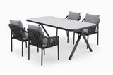 MWH Puro & Patro Gartentisch-Set 180x100 cm mit 4 Stühlen Anthrazit