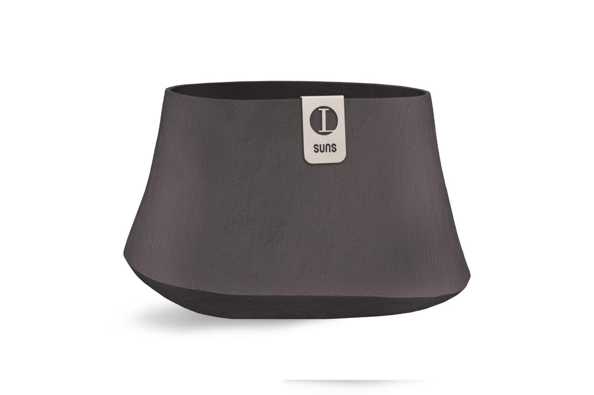 Luca Lifestyle Rondello Pflanzkübel Ø110 cm Aschebraun aus Fiberglas