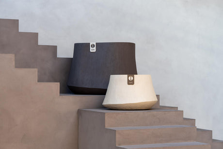 Ambiente Bild Luca Lifestyle Rondello Pflanzkübel Ø110 cm Aschebraun aus Fiberglas