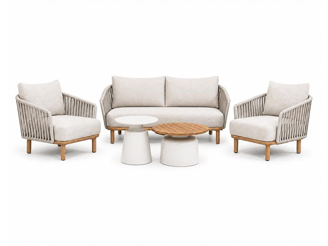 Royal Garden Vila Nova 5-teiliges Lounge-Set für 4 Personen Sand/Holzoptik