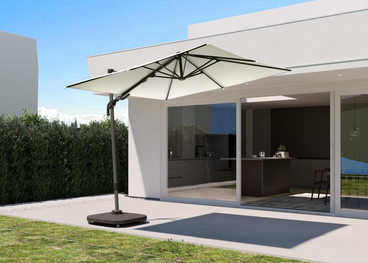 Ambientebild creador Samos+ Ampelschirm 2,5m 360° drehbar Hellgrau