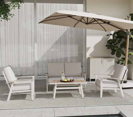 creador Berlin 4-teiliges Gartenloungeset aus Aluminium und Polytex