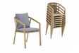 creador Kanto 8er-Set Stapelsessel in Bambus-Holzoptik mit Rope und Polster