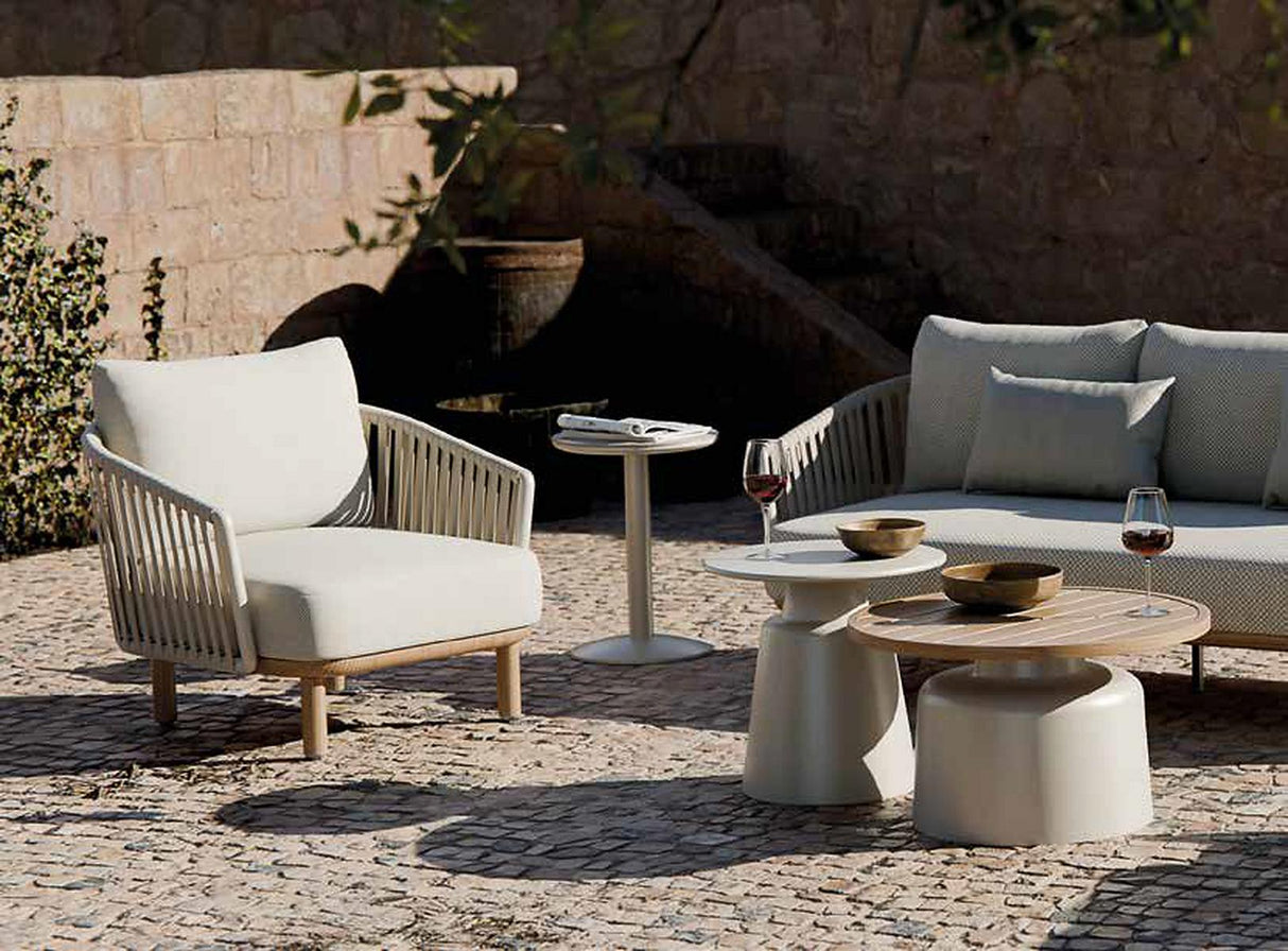 Sessel Details Royal Garden Vila Nova 3-teiliges Lounge-Set für 5 Personen Aluminium/Rope Sand